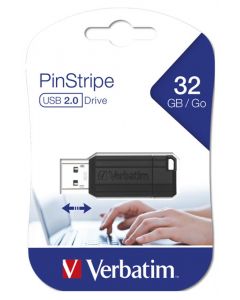 VERBATIM CHIAVETTA USB 32GB 2.0 PIN-STRIPE BLACK