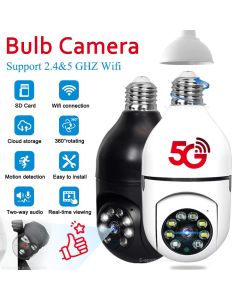 5G Wifi 200W E27 lampadina telecamera di sorveglianza visione notturna a colori monitoraggio automatico umano 4x Zoom digitale Video Monitor di sicurezza interna