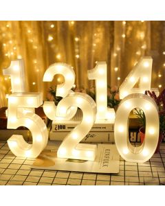 Numero digitale luminoso 0-9  lampada alimentata a batteria per decorazioni