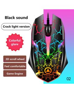 Mouse ottico da gioco cablato USB 1200DPI per Computer/Notebook 3 tasti ergonomico con Led Light Night Glow