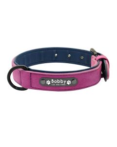 Collare personalizzato per cani in pelle con targhetta identificativa - Misura da S a 2XL