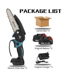Mini sega a catena elettrica da 6 pollici con indicatore batteria 1500W 88V strumento di lavorazione del legno ricaricabile per batteria Makita 18V spina ue