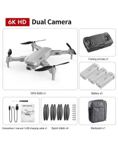 S608 Pro GPS Drone 4k Profesional 6K HD doppia fotocamera fotografia aerea Quadcopter pieghevole senza spazzole RC distanza 3KM