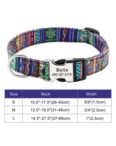 Collare personalizzato in Nylon con incisione gratuita per cani di taglia piccola-medio-grande