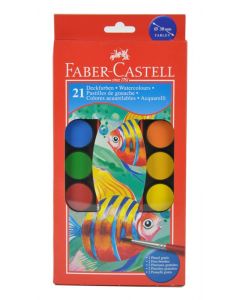FABER-CASTELL - Acquerelli cf. 21 godets di colori +penn