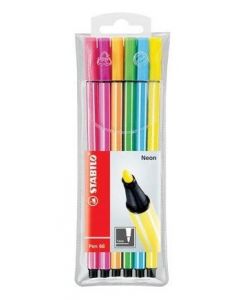 STABILO - STABILO Pen 68 astuccio in plastica da 6 colori neon