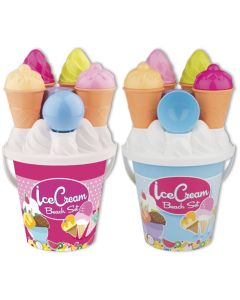 CONF. MARE DIAM. 17 cm DECORO ICE CREAM BEACH SET - Cm.17x17x31 (rete)