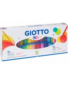 FILA - In un'unica confezione 50 pastelli Giotto Stilnovo e 40 pennarelli Giotto Turbo Color.