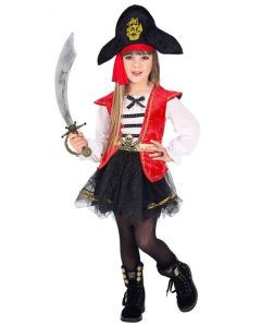 WIDMANN - COSTUME CAPITANO PIRATA 104 CM (2-3 ANNI) - VESTITO CON TUTU' E CAPPELLO CON BANDANA