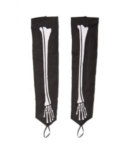 CARNIVAL-TOYS - Manicotti neri c/ossa scheletro in tessuto elasticizzato l.cm.40 ca. in busta c/cav.