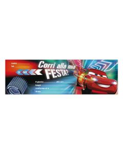 SAUL-SADOCH - Blocchetto 10 inviti Disney Cars bambino - confezione da 10 pezzi