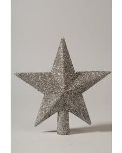 Treetopper shatterproof glitter silver