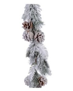 KAEMINGK - PE pine green garland w snow, Colour: green/white, Size: 9x20x105cm