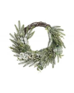 KAEMINGK - deco wreath frosted berries, Colour: green/white, Size: dia50x12cm