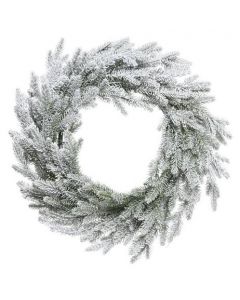 KAEMINGK - snowy norway wreath, Colour: green/white, Size: 60cm