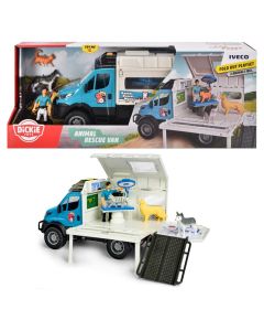 SIMBA - Animal Rescue Van con Iveco Van in scala 1:24, personaggio, anmali. Il van si apre, all'interno accessori ambulanza veterinaria