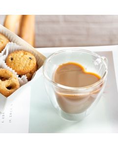 Tazza di vetro a doppia parete a forma di amore a forma di cuore tazza di vetro a forma di cuore a doppio strato tazza di succo di limone al latte muslimexatextis30.