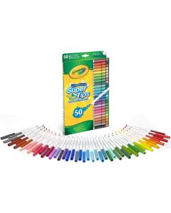Crayola Super Tips - Pennarelli Lavabili a Punta Media, Confezione da 50 o 24 Pezzi - da 3 Anni