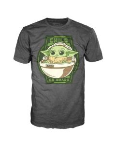 FUNKO - T-shirt Star Wars Mandalorian Yoda il bambino a bordo - S