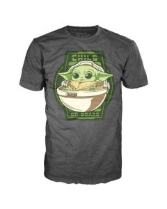 FUNKO - T-shirt Star Wars Mandalorian Yoda il bambino a bordo - L