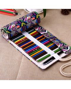 12/24/36/48 fori rotolo astuccio colorato arte Kawaii scuola studenti forniture pennello penna borsa carino astucci cancelleria